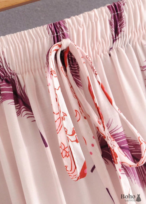 Boho Skirts in Feather in Pink For Women